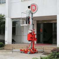Élévateur à mât mobile avec roues, 8 m, hydraulique, électrique, pour une ou deux personnes, capacité de 160 kg, vitesse de montée/descension de 22/20 secondes