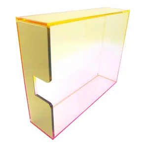 Acryl transparentes lila gelbe allmähliche Dokumentenaufbewahrung Werkzeug Schublade Aufbewahrungsbox Brieftablet für Schmuck Aufbewahrung