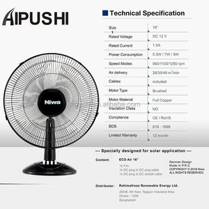 Ventilateur solaire sans balais 2020 BLDC, efficacité d'énergie, cc 12v, moteur électrique de Table, cc 12 pouces, AC/DC - Product Image 3