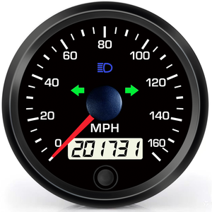 12V 24V Auto LKW Traktor Marine Boot Yacht Wasserdichter 85mm Programmierbarer Tachometer 160 <span class=keywords><strong>Mph</strong></span> Mit Blinker und Fernlicht - Product Image 2