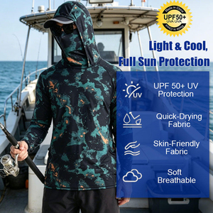 SBART Factory Price Fishing Hoodie Shirts With Face <b>Sunscreen</b> Neck Gaiter Hiking Quick-Drying Breathable Apparel - Product Image 2