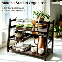 Étagère de comptoir à 3 niveaux pour matcha, support de rangement pour tasses à café, présentoir de mugs, organisateur de bureau de cuisine pour tasses à thé et à café