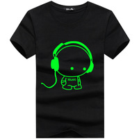 T-shirt décontracté d'été pour homme, impression vinyle lumineuse personnalisée, logo réfléchissant, t-shirts grande taille pour homme, brillants dans le noir