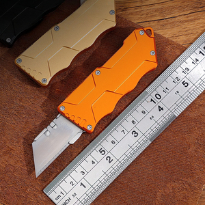Cutter rétractable tranchant et durable, lame SK-5 avec manche en alliage, couteau de poche EDC, comprend 10 lames rapidement remplaçables - Product Image 4