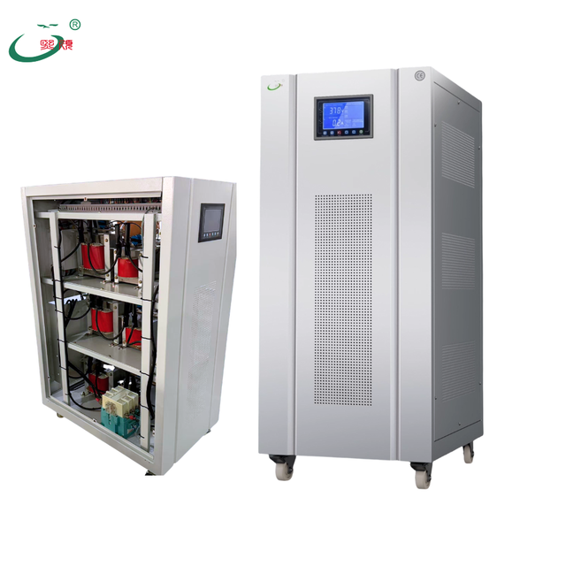Three Phase Static Contactless AC Voltage Stabilizer Voltage Regulator SVC Thyristor-Based Copper LCD Display 10kVA 1-5%