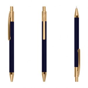 Bolígrafo promocional delgado con clic, bolígrafo de metal con tacto suave y goma, con logotipo de la empresa grabado con láser para regalos empresariales OEM - Product Image 6