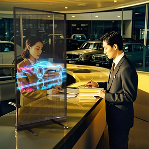 InVisia 90% transparent, pas de pixel de 3,91/6,25 mm, taux de rafraîchissement élevé, luminosité 2500-5000 cd/<span class=keywords><strong>m</strong></span>², affichage numérique holographique sur pied pour intérieur - Product Image 6