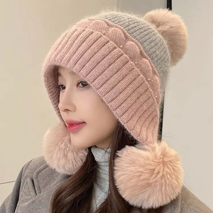 디자이너 하이 퀄리티 사용자 정의 여성 니트 겨울 모자 패션 새로운 스타일 따뜻한 겨울 니트 모자
