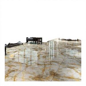 กระเบื้องปูพื้นพอร์ซเลนผิวมัน 600x600 มม. สีขาวลายหินอ่อนเส้นทองขัดเงา กันลื่น สำหรับตกแต่งภายในห้องนั่งเล่นสไตล์โมเดิร์น - Product Image 3
