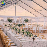 Carpa de Techo Transparente con Estructura en A para 500 Personas, con Tela de PVC Impermeable para Exposiciones y Eventos al Aire Libre