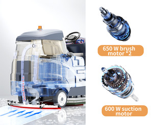 Autolaveuse autoportée K90 étanche avec moteur certifié CE, pour entrepôts et usage industriel, machine de nettoyage et séchage numérique - Product Image 1