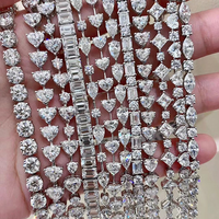 Ensemble de bijoux de luxe en or 14K 18K avec chaîne tennis et bracelet tennis élégant en diamant de laboratoire, tailles ovale, ronde et poire, pour femme