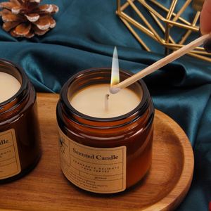 Bougie parfumée en cire de soja dans un bocal en verre, durée de combustion de 20 heures, design moderne écologique, décoration d'intérieur pour Noël et Thanksgiving - Product Image 1