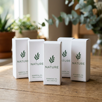 Boîte à rabat blanc style boutique pour produits de beauté - Emballage esthétique minimaliste avec logo personnalisé