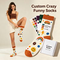 Chaussettes fantaisie de haute qualité, amusantes et colorées, en coton, sur mesure, pour le travail, aux couleurs vives et originales