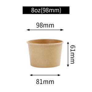 Tazón de papel Kraft desechable con logotipo personalizado impreso con tapa para ensaladas, aperitivos y leche para llevar - Product Image 3