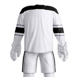 Uniforme de Hockey sobre Hielo Personalizado LMI LM para Hombre, Blanco y Negro, Sublimado, Transpirable, 100% Poliéster, Servicio OEM para Adultos, Ropa Deportiva - Product Image 6