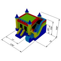 Château gonflable de qualité commerciale avec toboggan et souffleur en PVC 16' X 17' pour jardin, parc, fêtes d'anniversaire