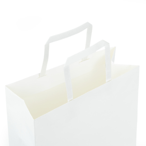 Hot-selling Flat Paper Handle Custom logo Color Pattern Eco-friendly Gift Food Takeout Kraft Paper Shopping <b>Bag</b> - Product Image 6