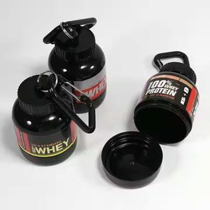 Custom Logo Portable <b>Protein</b> Powder <b>Bottle</b> Small Plastic Drinkware for Whey Gym Sports Funnel and Keychain Included - Product Image 2