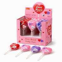 Sucette géante en forme de cœur de 80g pour la Saint-Valentin, motif d'amour sucré, bonbon dur aromatisé aux fruits, vente en gros