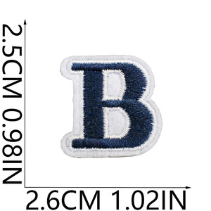 Bán Buôn Tùy Chỉnh Bảng Chữ Cái Thêu 26Pcs Dán Chữ Trên Túi Mũ Màu Xanh Chữ Thêu Vá - Product Image 3