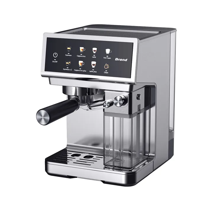 1.6L điện Espresso Máy pha cà phê 1300W với 20bar kỹ thuật số màn hình cảm ứng thép không gỉ cơ thể sữa container khách sạn