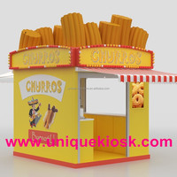 Kiosque de restauration rapide en plein air modèle unique Churros stand de nourriture Churros attrayant personnalisé 4m par 4m vitrine de présentation de collations