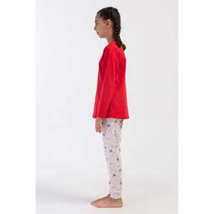 Conjunto de pijama para niña Supreme Lyc con cuello redondo y falda de manga larga con puños ovalados, tallas 9-10/15-16 - Product Image 3