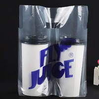 Film thermoscellant personnalisé en PE pour deux tasses de bubble tea et de café, emballage à emporter