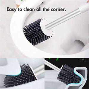Brosse de nettoyage WC murale en TPR souple avec support – Brosse de toilette en silicone pour salle de bain - Product Image 5