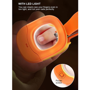 गर्म बिक्री पोर्टेबल एंटी-स्प्लैश बेबी नाखून क्लिपर स्टेनलेस स्टील नवजात नाखून ट्रिमर कटर और नेतृत्व वाली रोशनी के साथ - Product Image 3