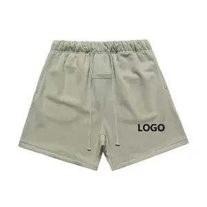 Pantalones cortos de chándal de diseñador de alta calidad, pantalones de chándal acampanados, pantalones cortos de malla para hombre, pantalones cortos de lana esenciales de peso pesado personalizados