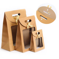 Sac en papier kraft transparent, recyclable et personnalisable avec poignée pour l'emballage de bougies, idéal pour les entreprises et la décoration de fêtes de Noël