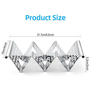 Soporte hueco en forma de W, soporte para Taco de panqueque de acero inoxidable, placas de exhibición, soporte para taco para fiesta, estante de comida, herramientas de cocina - Product Image 2