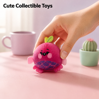 Jouets Squishy Doux et Moelleux en Forme d'Animaux, 4 Pièces, Visages Mignons, Base Tissée, Corps Rond, pour Bureau, Jouets Apaisants