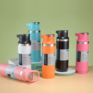 Vente en gros 500ml 17oz double paroi isolation bouteille d'eau sport en plein air portable poudre enduit fiole à vide avec couvercle <span class=keywords><strong>handke</strong></span> - Product Image 3