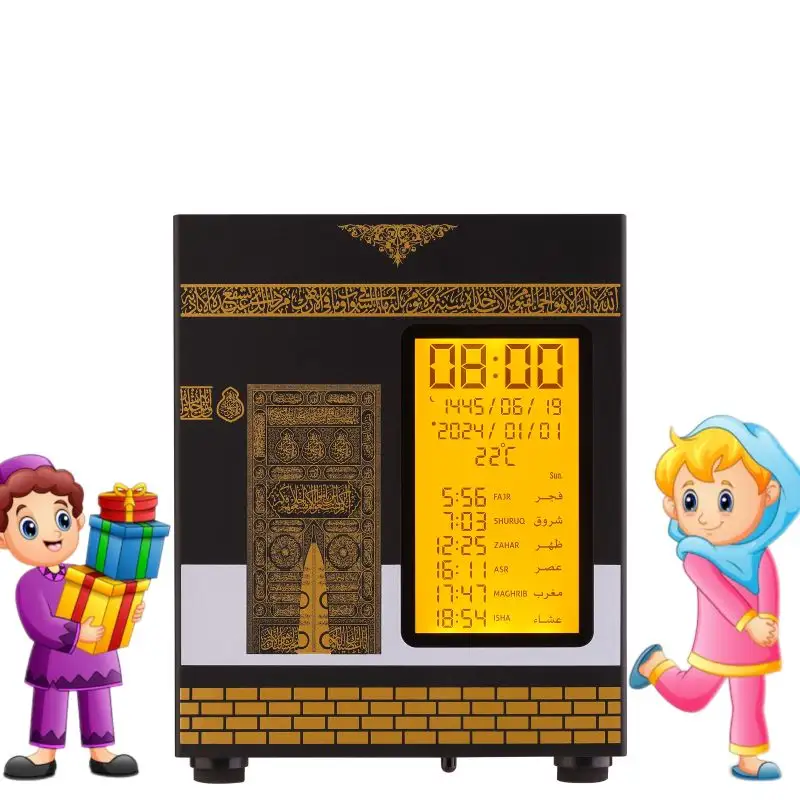 Azan clock Mosque week prayer world time Kaaba Quran speaker for Muslim Islamic big display led digital light automatic for pray