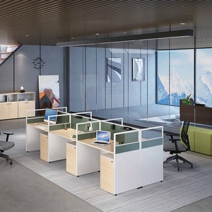 U-Form Büroarbeit platz Büromöbel Studio Tisch Schreibtisch PC Neues Design Anpassung 8 10 <span class=keywords><strong>12</strong></span> 20 5 Personen Sitzer <span class=keywords><strong>Workstation</strong></span> - Product Image 4