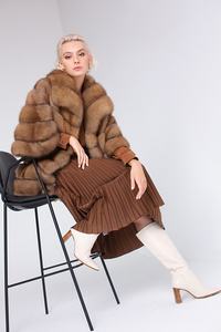 Manteau de vison de sable noir pour femmes moelleux de luxe direct d'usine avec grand col carré nouveau design <span class=keywords><strong>acheter</strong></span> manteau de sable manteau de vison - Product Image 3