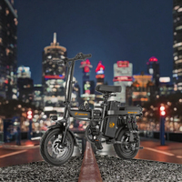 Mini vélo électrique pliable de 14 pouces, 350W, batterie au lithium 48V, 3 vitesses, cadre en aluminium, pneus larges
