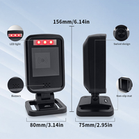 Lecteur de codes-barres omnidirectionnel de bureau JR T560 2D QR Code USB filaire Plug & Play pour usage commercial
