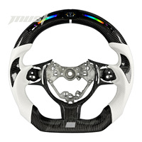 Volant sport en fibre de carbone avec LED et poignées blanches personnalisées pour Toyota GR 86 et Subaru BRZ Coupé 2017-2026 – Amélioration intérieure