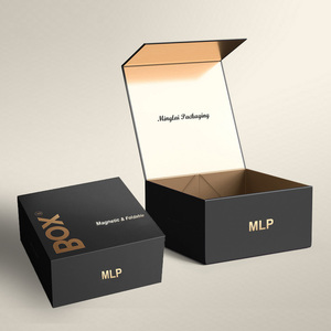 Caja Plana de Papel Negro Ecológico con Logotipo Personalizado, Embalaje Reciclable y Plegable, Artículos de Embalaje con Tamaño Personalizado y Grabado en Relieve - Product Image 2