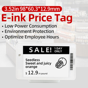 Hipoink 3.52Inch <span class=keywords><strong>E</strong></span>-<span class=keywords><strong>Paper</strong></span> Hiển Thị <span class=keywords><strong>E</strong></span>-Ink Điện Tử Quản Lý Hệ Thống Nhãn Kệ 180 Độ Góc Nhìn Cho Siêu Thị Đặc Sản - Product Image 2