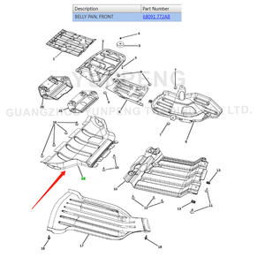 Cubierta <span class=keywords><strong>de</strong></span> protección contra salpicaduras <span class=keywords><strong>de</strong></span> motor 68091772AB para Eep <span class=keywords><strong>Grand</strong></span> <span class=keywords><strong>Cherokee</strong></span> WK Dodge 2011-<span class=keywords><strong>2022</strong></span> 68091772AA - Product Image 6
