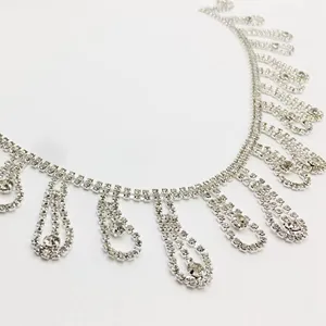 Diamond Chain Flatback Crystal Glass Water Seamed Collar And Waist For Wedding Dress Accessories For Garments And Shoes Bags