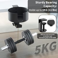 Grand porte-gobelet de bureau 2 en 1 porte-gobelet de bureau en acier avec support pour casque d'écoute