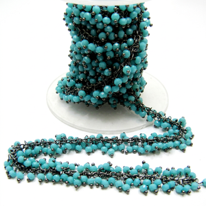 Cadena de Amazonita en forma de racimo con cuentas facetadas de 2 mm - Product Image 1