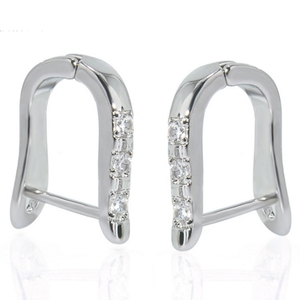 Vintage diamant clip sur boucles d'oreilles dessins animaux <span class=keywords><strong>cheval</strong></span> chaussures boucles d'oreilles bijoux - Product Image 1